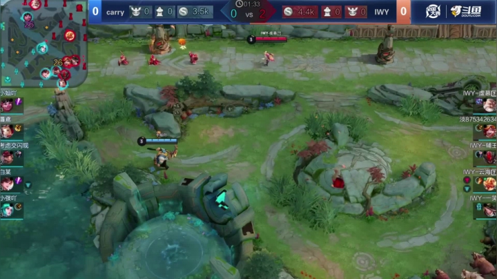 王者荣耀大师赛S2小组赛E组 Carry VS IWY