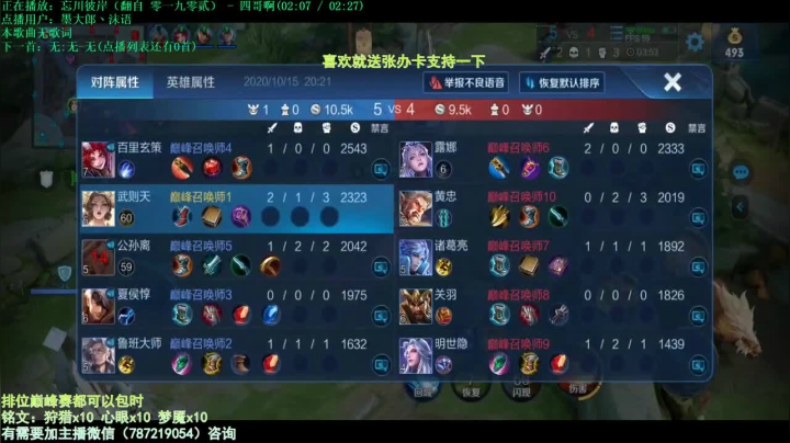 世界第一武则天 2020-10-15 19点场