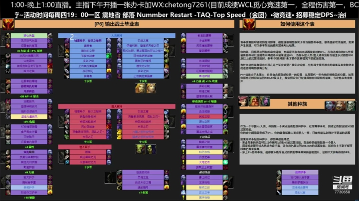 NAXX狂暴战配装分析！ 2020-11-06 01点场