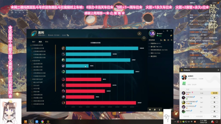 【2020-11-08 21点场】紫落阿丶：✿网二德玛西亚15700场乱斗女狂魔✿