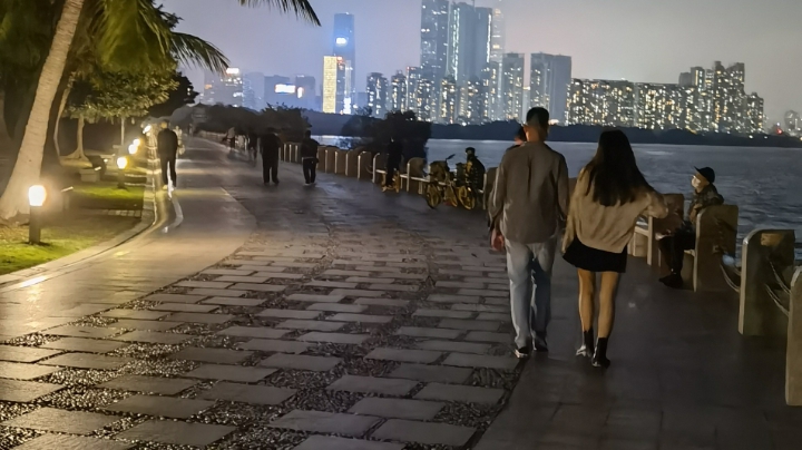深圳湾夜晚全程录像