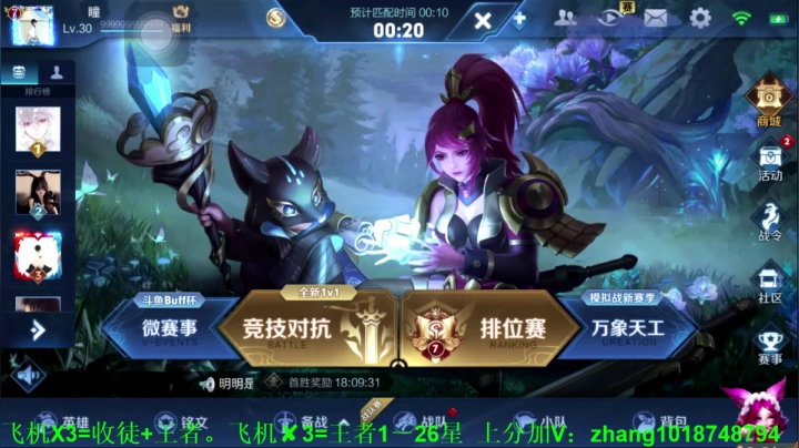 【2020-11-15 23点场】烟花Q烟花：讲武德的国服李信