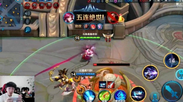 王者荣耀国服伽罗 高地上精彩1V5拿五杀