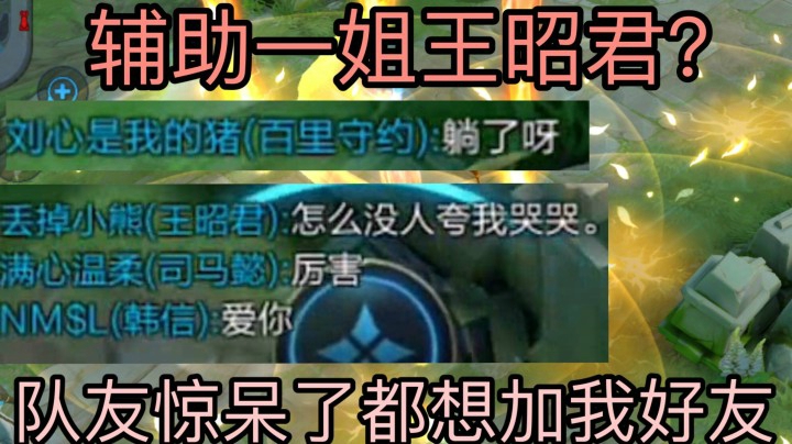 辅助一姐王昭君？队友争相加好友！一定要看到最后！