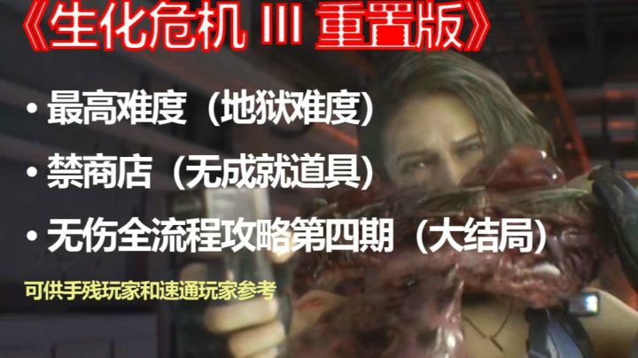 【子御】妹纸玩家《生化危机3重置版》最高难度（地狱难度）