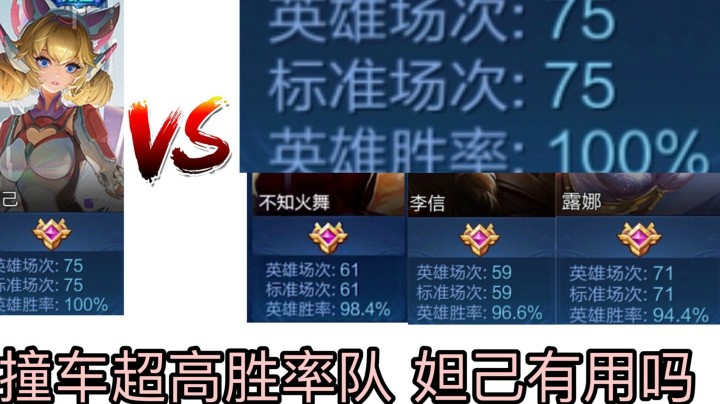 75场100胜率妲己撞车 超高胜率队？翻车警告！！