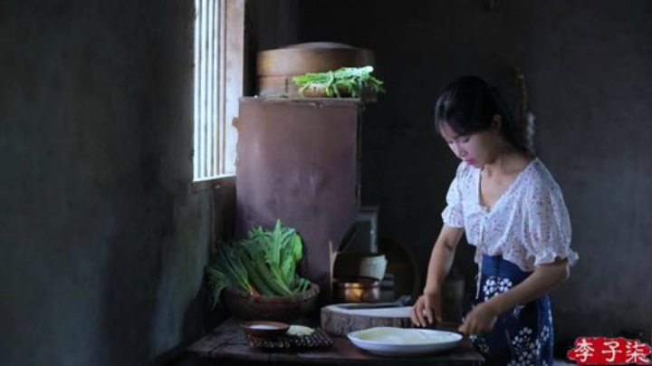 我在斗鱼看李子柒liziqi直播美食