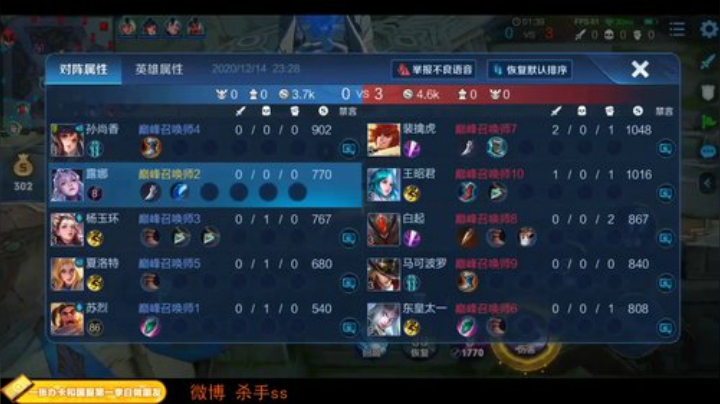 【王者荣耀】不可一世杀手的精彩时刻 20201215 12点场
