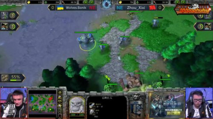 我在斗鱼看opopophuhu直播魔兽争霸