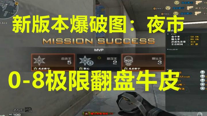 CF新版本爆破图夜市0-8翻盘掌火团牛皮