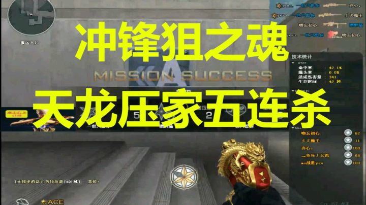 CF秋宇：冲锋狙之魂天龙压家五连杀狂秀卡家怪