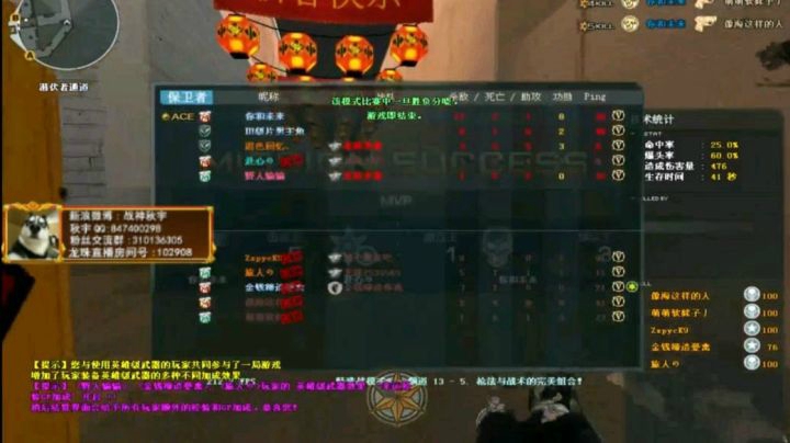 CF秋宇：东部枪王之王新年广场决胜局5连杀