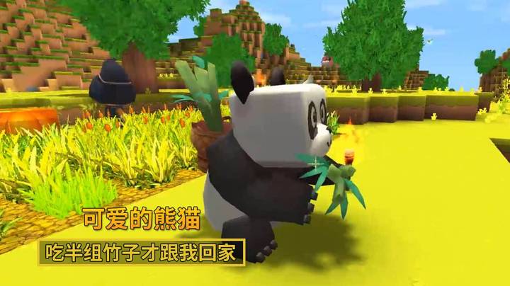 迷你世界极限生存11：我在河边遇到1只可怜的熊猫，将它带回了家