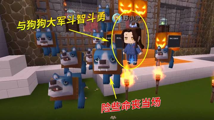 迷你世界极限番外22：在叶子家被迫和狗狗大军斗智斗勇，险些丧命