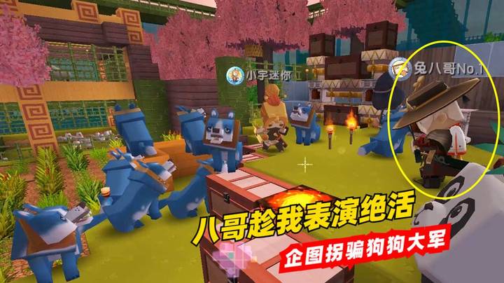 迷你世界极限59：兔八哥趁我表演绝活之际，企图拐骗我的狗狗大军