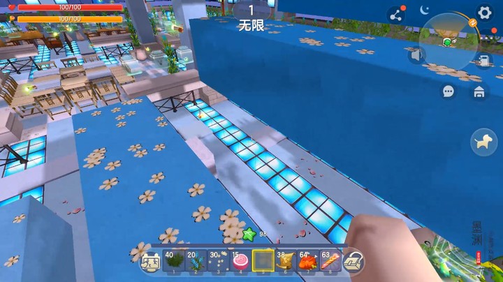 迷你世界：搞笑跑酷，我领先一步到达终点，带着贤弟跳下了虚空！
