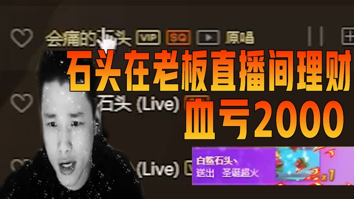 石头在老板直播间理财失败，血亏2000