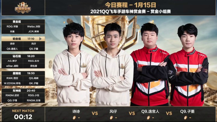 2021QQ飞车手游车神赏金赛-小组赛第一日-铂金组