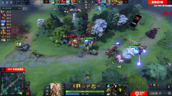 DPC 东南亚区 Fnatic vs T1 BO3 第一场 1.20