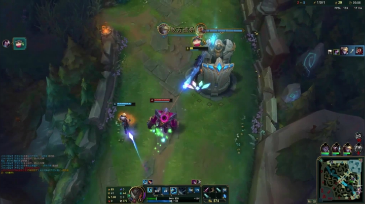 排到uzi的对局。我拿亚索C了兄弟们