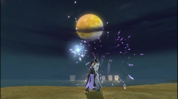 《剑网3》中秋烟花素月流天，万家灯火