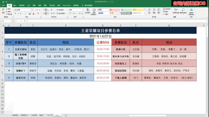 【2021-01-27 17点场】明婷：公司内部比赛OB-王者荣耀