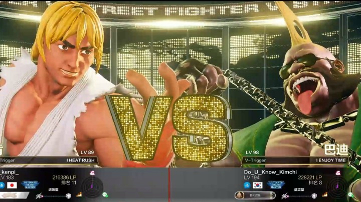 《街霸5》天梯第一肯对战韩国顶级博迪的日韩较量