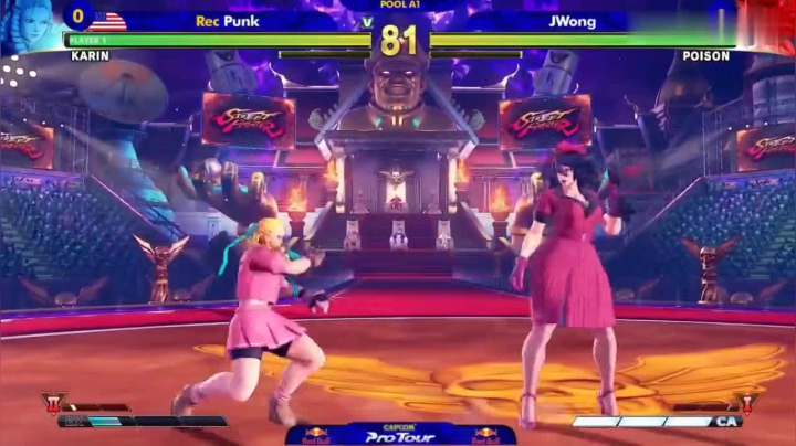 街霸5：老王面对PUNK卡琳的一次近身压制就崩