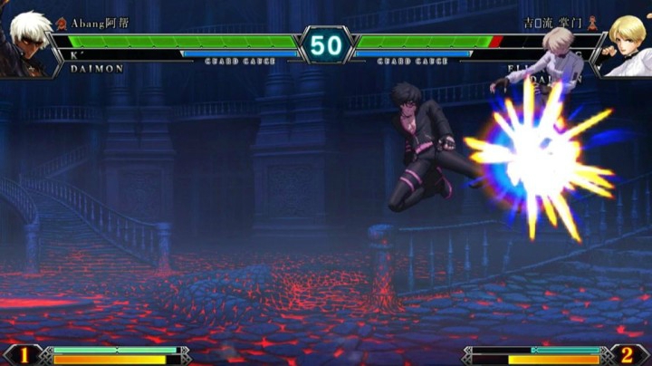 《拳皇KOF13》无声模式随缘抓到一个高手抢5