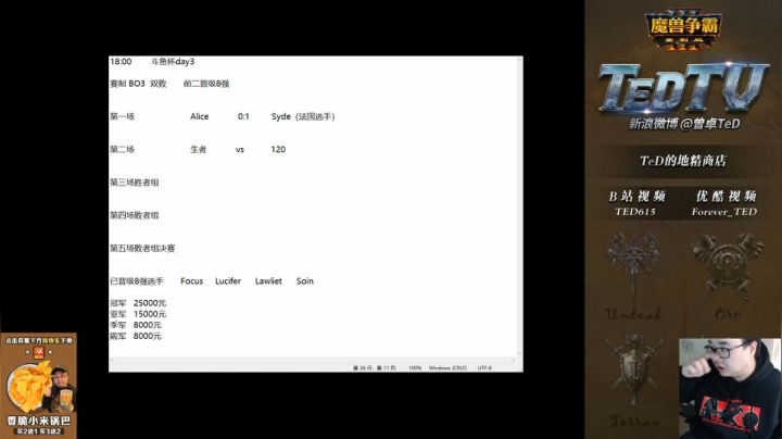 【2021-02-04 17点场】ForeverTED：【直播中】晚上6点斗鱼杯C组120登场