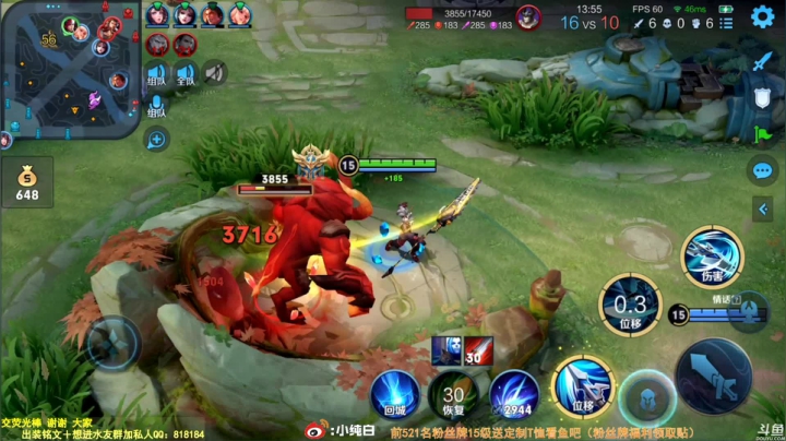 我在斗鱼看纯白直播王者荣耀