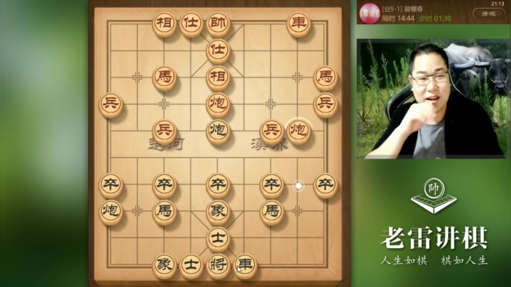 业九防守有点菜，老雷轻松破了他的士相，巧用车炮，白脸将杀棋！