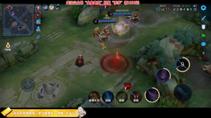 我在斗鱼看不可一世杀手直播王者荣耀