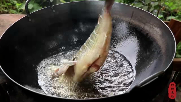 《乡村老流氓美食记》173_葱烧鲈鱼！买条鲈鱼改善伙食，老婆子鱼骨头都要嘬干净，太满足了