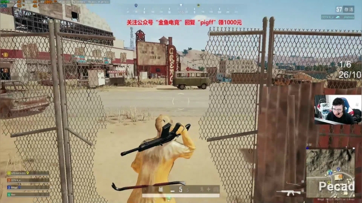 我在斗鱼看pigff直播绝地求生