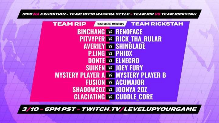 Tekken 7  ICFC NA 10 vs 10 Team Rip vs Team Rickstah