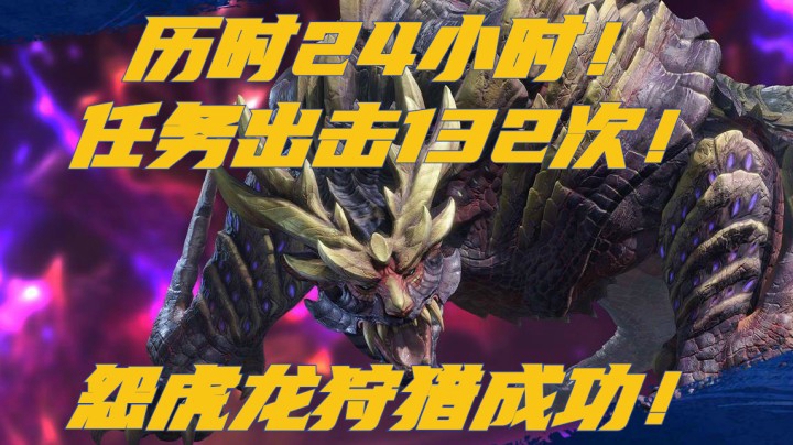 【怪物猎人崛起RISE】131次任务失败，24小时不间断的努力，入坑四个月的玩家终于击败怨虎龙！