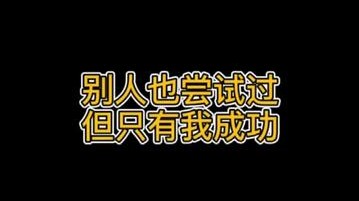 别人也尝试过但只有我成功