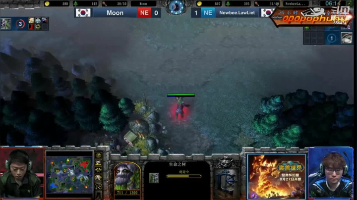 我在斗鱼看opopophuhu直播魔兽争霸