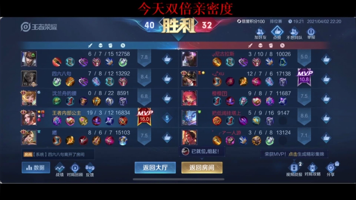 【2021-04-02 22点场】BLUE呀丶：李元芳新皮肤好好看