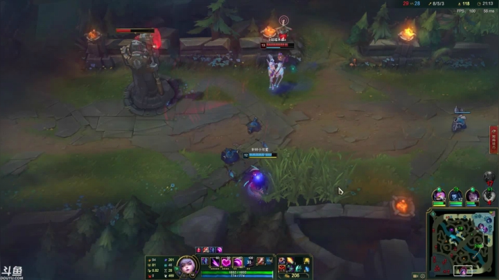 我在斗鱼看小丸子因因直播英雄联盟