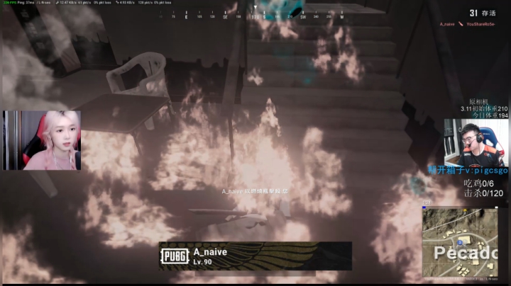 我在斗鱼看pigff直播绝地求生