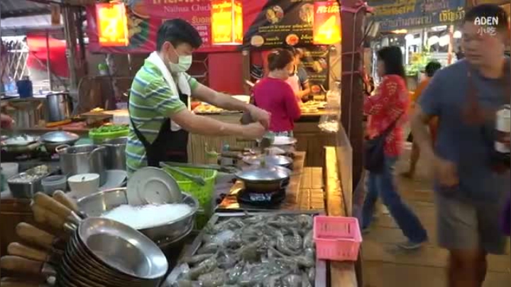 曼谷美食小吃 水上市场
