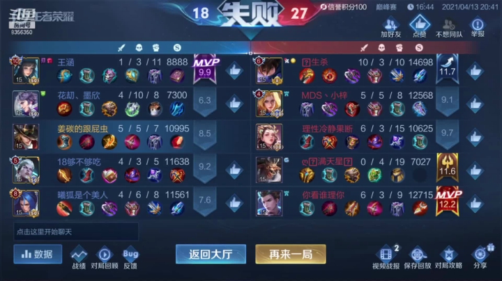 【2021-04-13 20点场】涛涛sqnh：我看谁不打王者荣耀~
