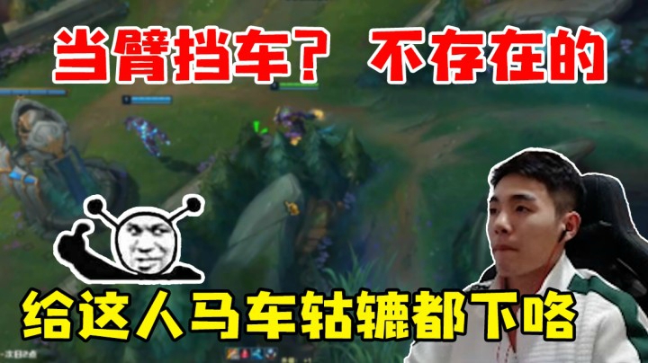 螳臂挡车？不存在的，给这人马车轱辘都下咯