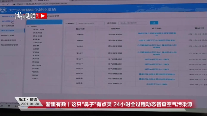 【2021-04-30 13点场】浙江日报直播室：24小时全过程动态督查空气污染源