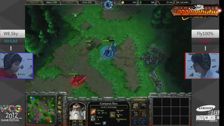 我在斗鱼看opopophuhu直播魔兽争霸