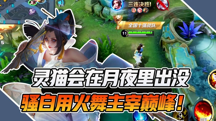 【骚白全能秀】灵猫会在月夜里出没，骚白用火舞主宰巅峰！