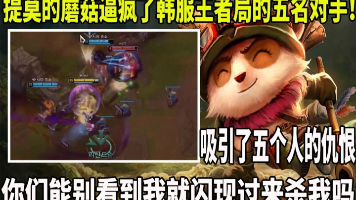 【恶霸提莫】提莫的蘑菇逼疯了韩服王者局的五名对手！队友直呼：恶霸为提莫王，这就是版本上分神器嘛？