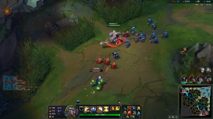 攻速盖伦VS剑姬，要不是你家队友来帮你，你连塔你都出不来